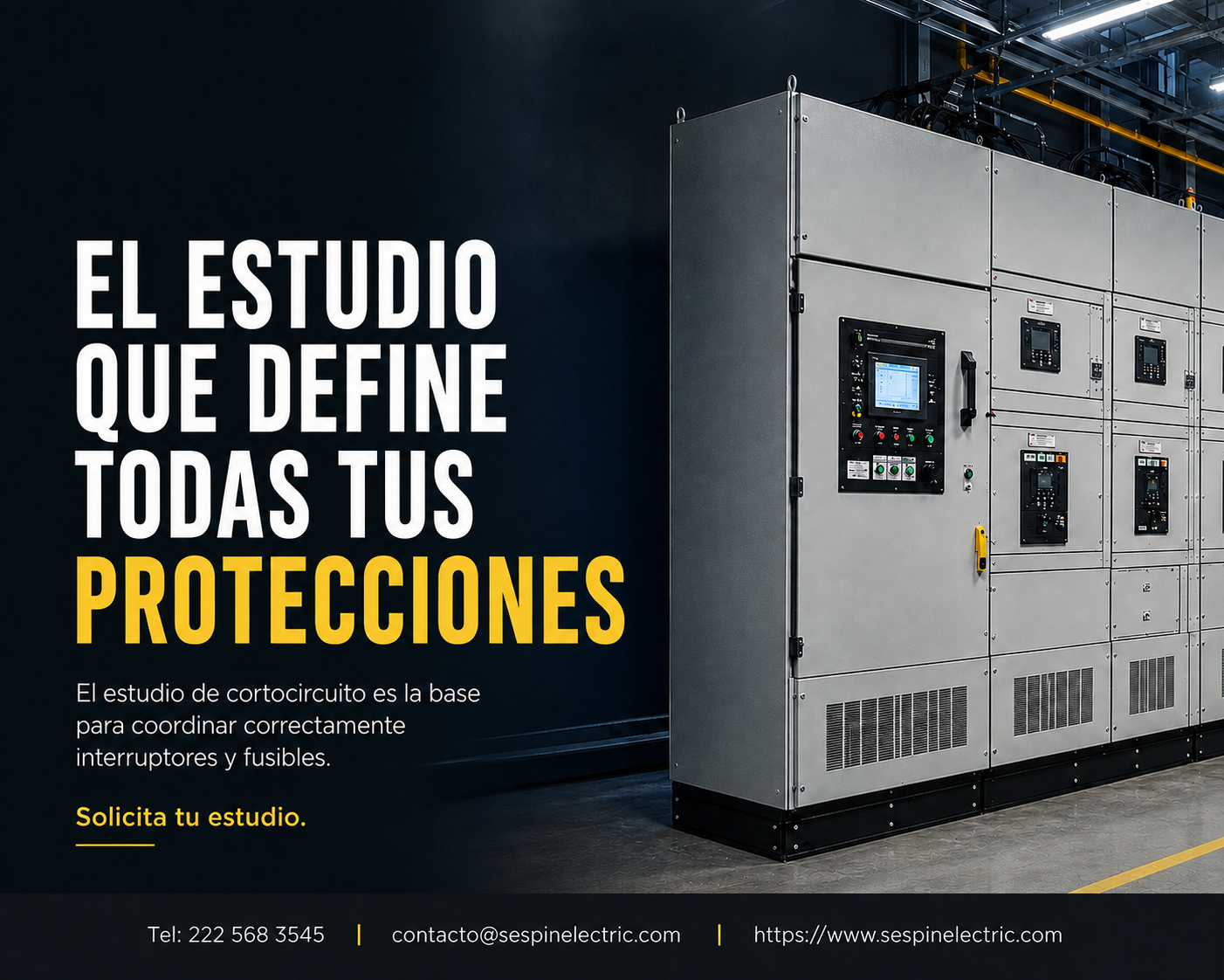 Cartel técnico sobre equipo de protección eléctrica y coordinación de protecciones